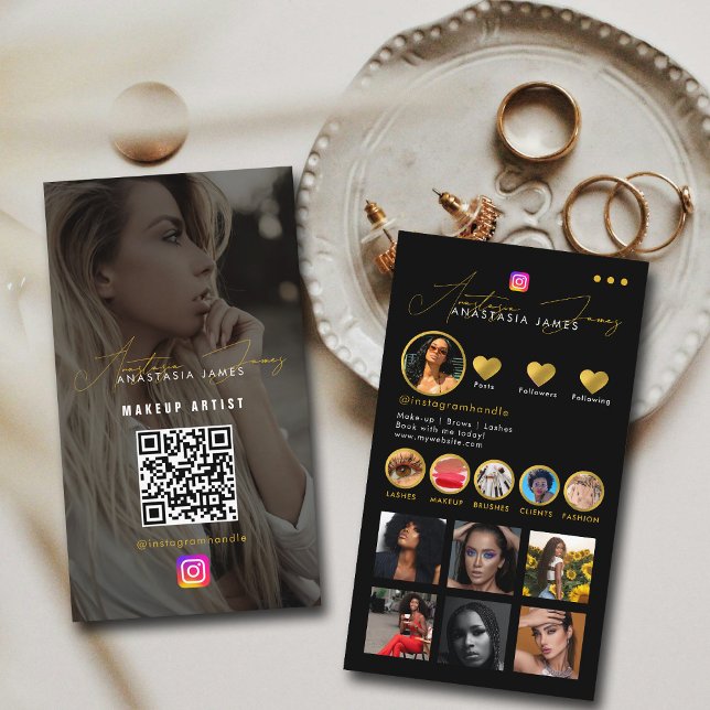 Influencer Photo Feed Grid Social Media Luxury Business Card (Influencer Photo Feed Grid Social Media Luxury Business Card)