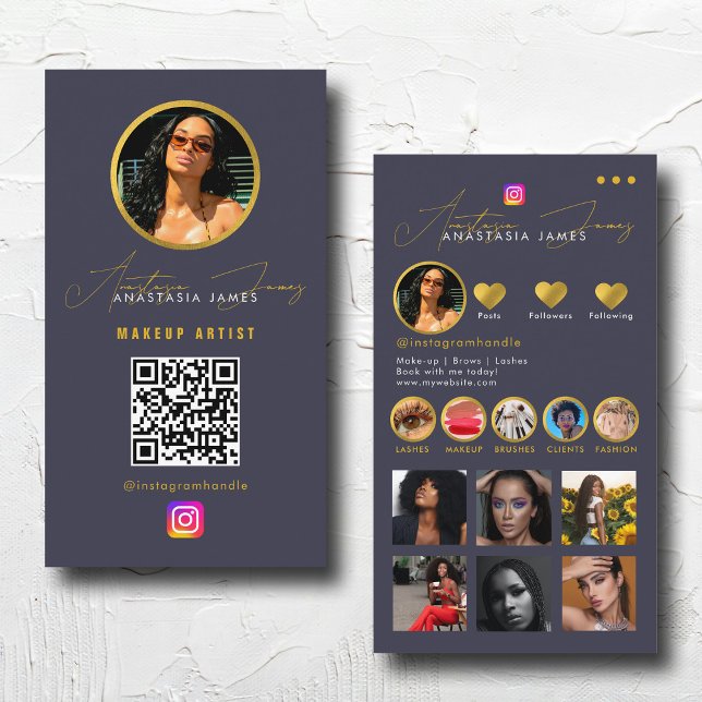 Influencer Photo Feed Grid Social Media QR Code Business Card (Influencer Photo Feed Grid Social Media QR Code Business Card)