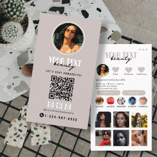 Influencer Photo Social Media QR Code Template Business Card