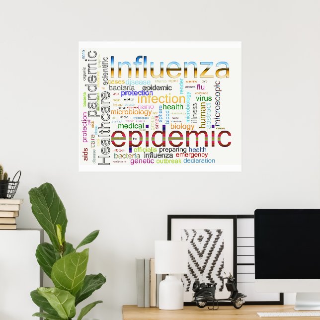 influenza flu Related Text Poster (Home Office)