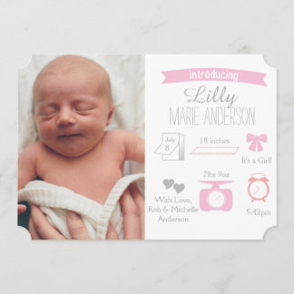Infographic Birth Announcement - Girl