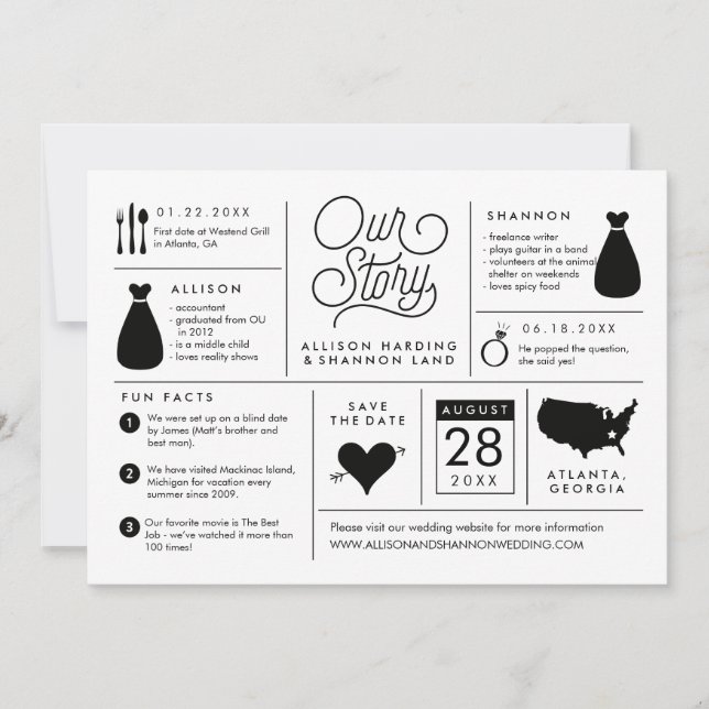 Infographic Save the Date Engagement Announcement (Front)