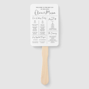 Infographic Wedding Program Hand Fan
