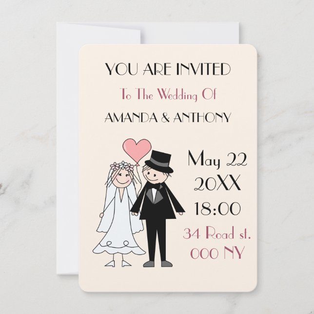 Informal casual unique and original invitation (Front)