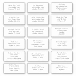 Informal Individual Names Addresses Shipping