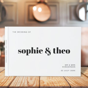 Informal Minimalist Modern Retro Casual Wedding Guest Book