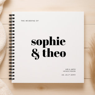Informal Minimalist Modern Retro Casual Wedding Notebook