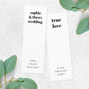 Informal Retro   Wedding Favour Bookmark Card