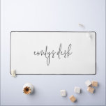 Informal Script Name Plain White Desk Mat<br><div class="desc">Informal Script Name Plain White. Modern simplicity which you can easily personalise with your name. Can be changed to any colour via the Edit further option.</div>