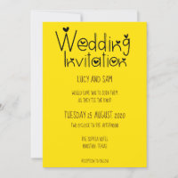 Informal Wedding Modern Typography Sunshine yellow
