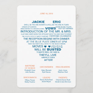 Informal Wedding Program Fan Programme