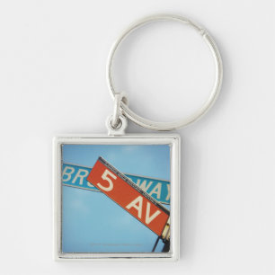 Information board in New York City Key Ring
