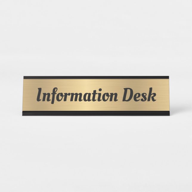 Information Desk Name Plate Sign (Front)