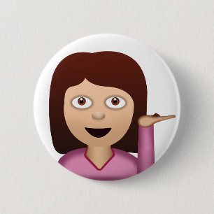 Information Desk Person Emoji 6 Cm Round Badge