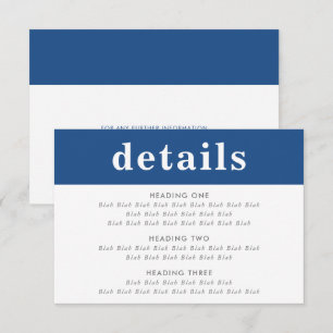 INFORMATION DETAILS modern bold boy navy blue Invitation