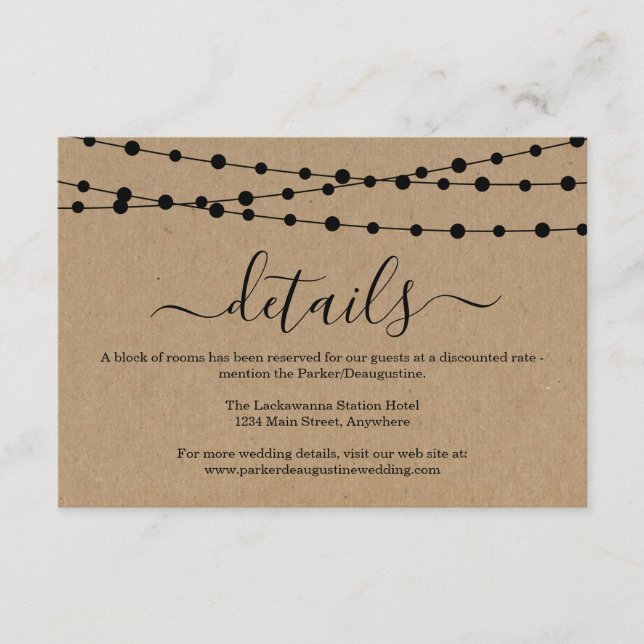 Information Enclosure Card - Rustic Kraft (Front)