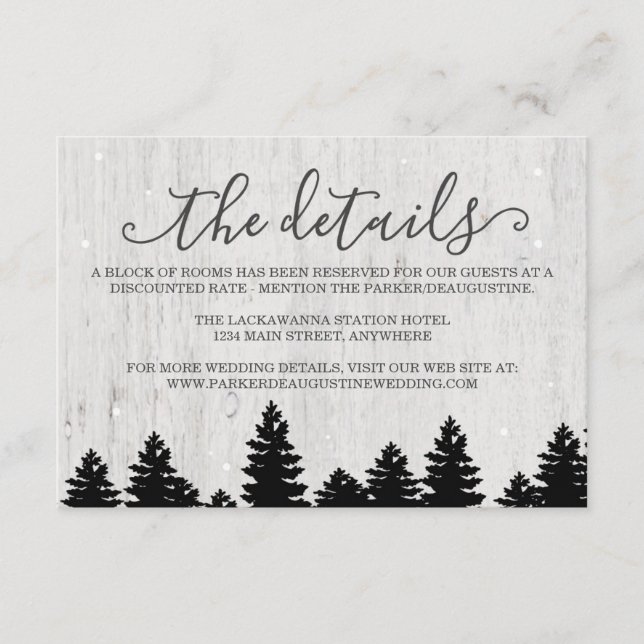 Information Enclosure Card | Rustic Winter (Front)