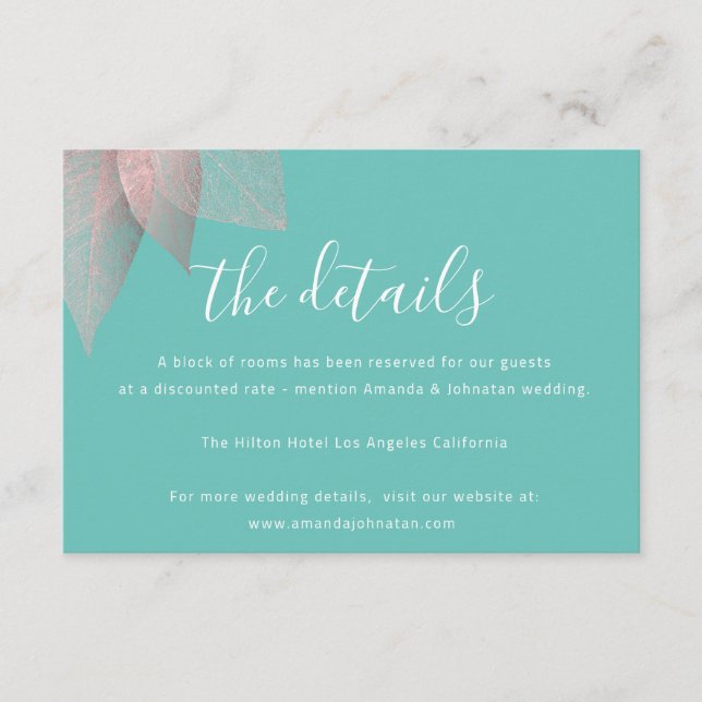 Information Enclosure Card Wedding Details (Front)