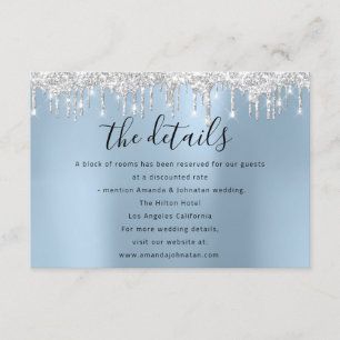 Information Enclosure Card Wedding Details Blue
