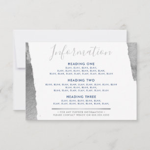 INFORMATION ENCLOSURE modern luxe gilded silver Thank You Card