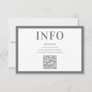 INFORMATION INSERT modern neutral grey QR Code Invitation
