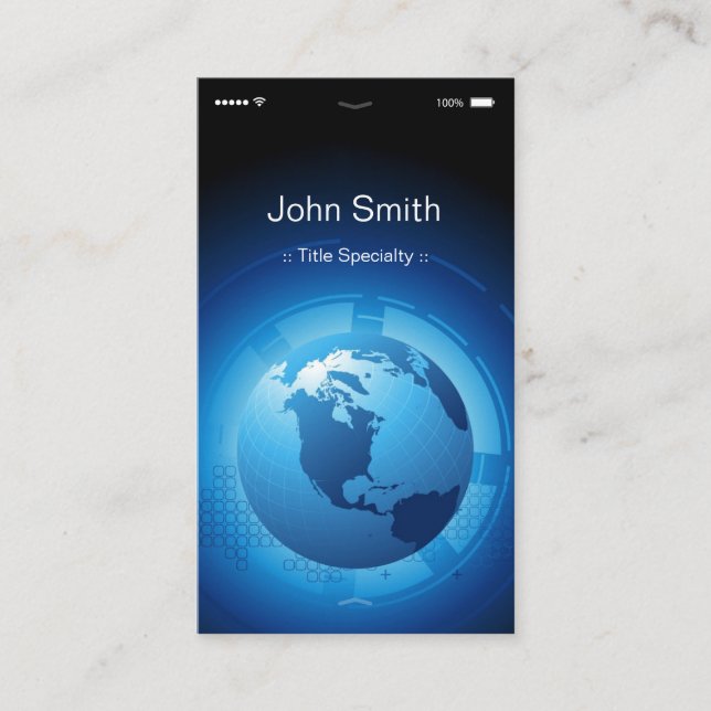 Information Technology - Cool iPhone iOS Design Business Card (Front)
