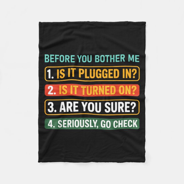 Information Technology Tech _ Funny Technical Supr Fleece Blanket (Front)