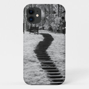 Infra red of trees buildings and trails in Las Case-Mate iPhone Case