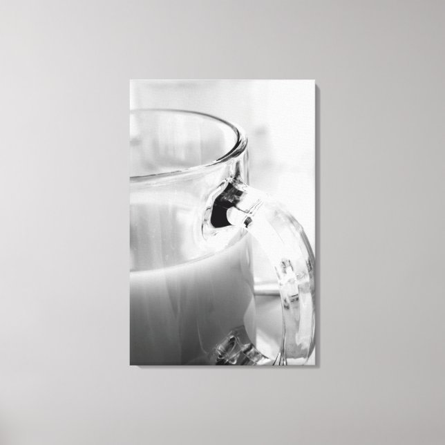 Infrared, Black & White,cup, glass, coffee, Canvas Print (Front)