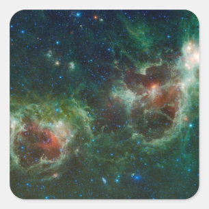 Infrared mosaic of the Heart and Soul nebulae Square Sticker