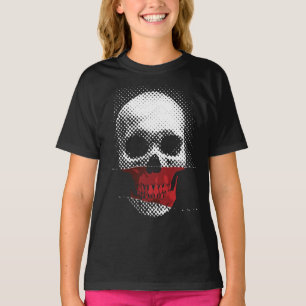Infrared Skull: Dotted Design in Shades of Red T-Shirt