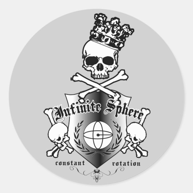 infskull classic round sticker (Front)