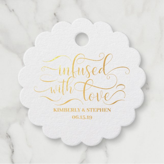 Infused With Love Wedding Favour Tags (Front)