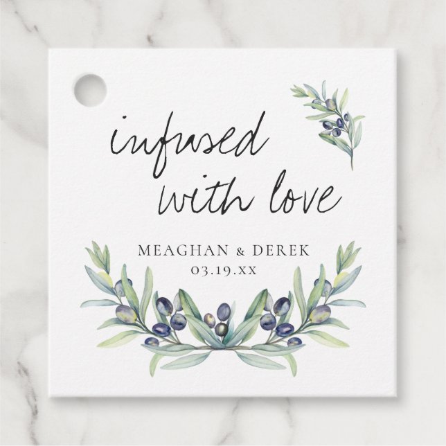 Infused with Love | Wedding Favour Thank You Tag (Front)