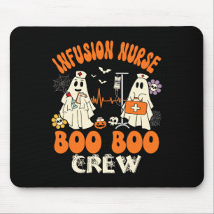Infusion Nurse Boo Crew Halloween Nurse Ghost Cost Mouse Pad