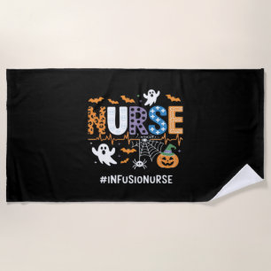 Infusion Nurse Nursing Stethoscope Halloween Essen Beach Towel