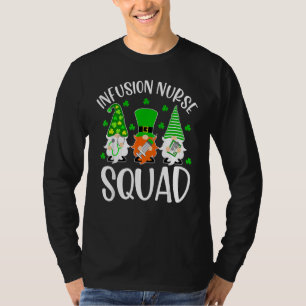 Infusion Nurse Squad Nursing St Patrick Day Gnomes T-Shirt
