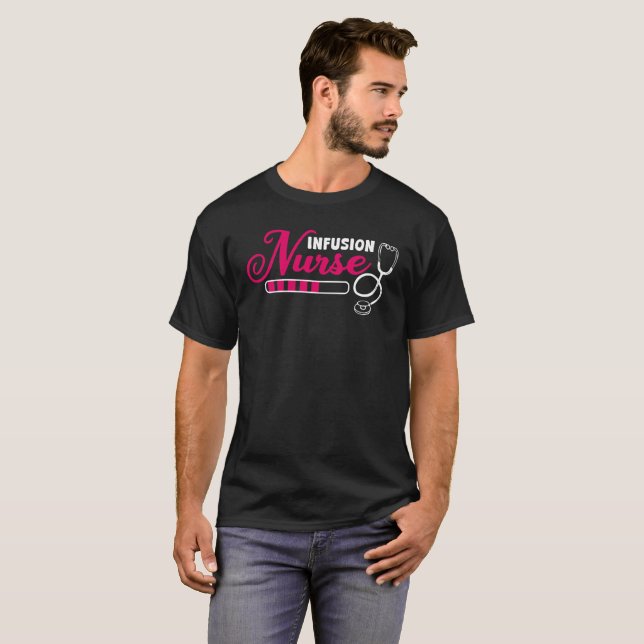 Infusion Nurse Typography  T-Shirt (Front Full)