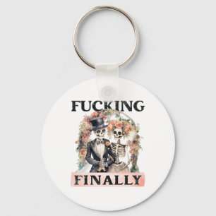 Ing Finally Bridesmaid Skeleton Bride Groom Hallow Key Ring