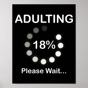 Ing Wait Loading 18th Birthday 18 Years Old Gift Poster