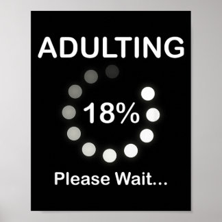 Ing Wait Loading 18th Birthday 18 Years Old Gift Poster