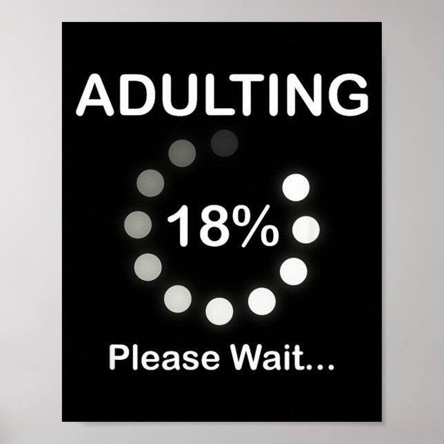 Ing Wait Loading 18th Birthday 18 Years Old Gift Poster (Front)