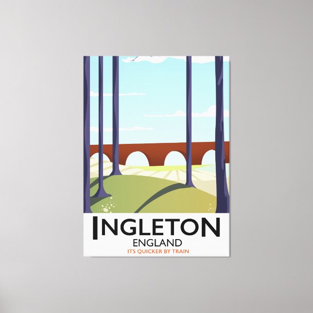 Ingleton England train travel poser Canvas Print (Front)