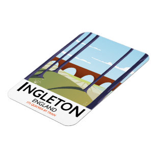 Ingleton England train travel poser Magnet