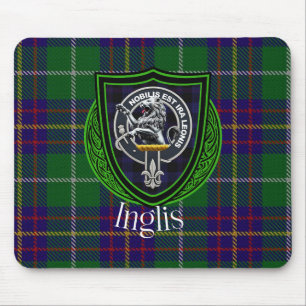 Inglis Scottish Clan Tartan and Crest Mouse Pad