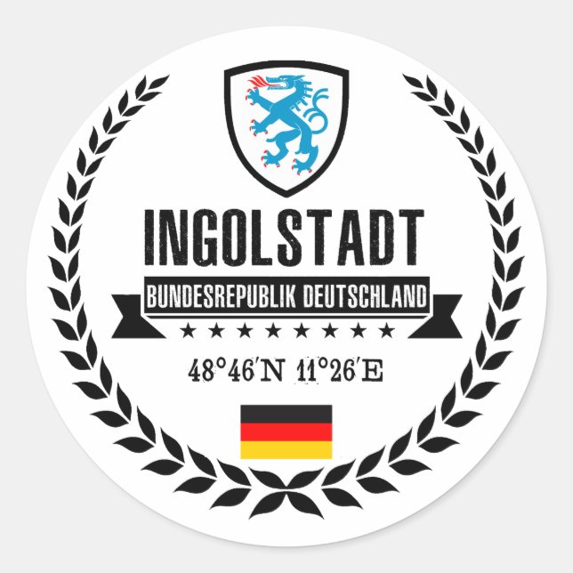 Ingolstadt Classic Round Sticker (Front)