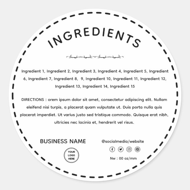 Ingredient Direction With Logo Product Label (Front)