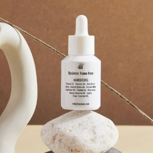 Ingredient list with Logo website on White Square Sticker