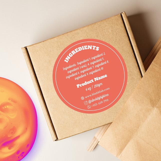 ingredient Product Label Sticker (Creator Uploaded)