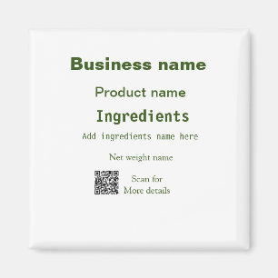 Ingredients add product name weight scan Q R detai Magnet